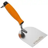 STRÜBER Maurerkelle (100 mm) Edelstahl Stukkateurkelle mit Softgriff - Gipserspachtel Rostfreie mit Gummigriff - Putzkelle - Stukkateurspachtel für Mauererarbeiten - Made in EU