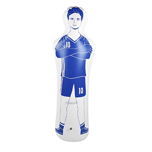 Fußball Trainingshilfe 0,35 mt PVC Boxsack Dribbeln Übergeben Bohrer Torwart Verteidiger Training(Blau)