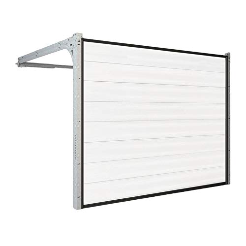 HORI® Garagentor mit Antrieb und Handsender I Sektionaltor gedämmt I viele Größen wählbar I Woodgrain I M-Sicke I Weiß RAL 7016,RAL 9016 I Größe 2375 mm x 2000 mm
