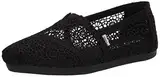 TOMS Damen Moroccan Corchet Alpargata Flache Slipper, Schwarz, 38.5 EU