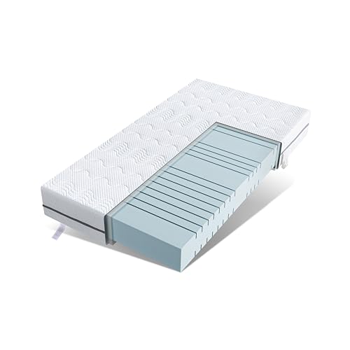 EGO HOME Matratze 140x200 cm Hoch 14cm H2-7-Zonen Kaltschaummatratze mit Memory Foam, Öko-TEX Zertifiziert, Punktelastisch, Rückenschonend - Weicher Bezug mit Wolken-Ahnlichem Tragegefühl