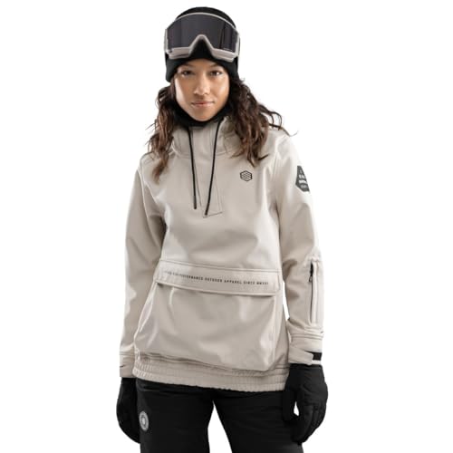 SIROKO - Snowboardjacke mit Kängurutasche für Damen W3-W Haboob - M - Beige