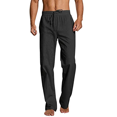 Generisch Leinenhose Herren, Stoffhose männer weiße Hose Freizeithosen leichte leinenhosen Outdoor Hosen FüR Herren Freizeithose Herren Jeans Stretch Outdoor Sommerhose FüR Herren