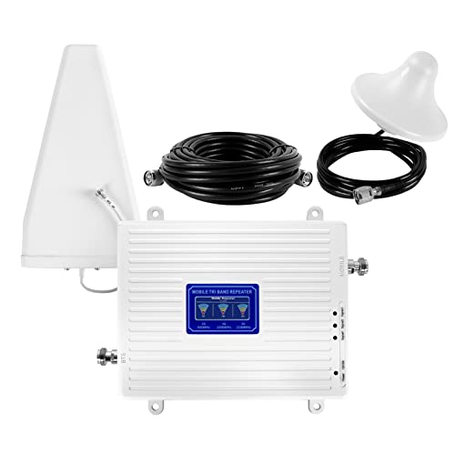 Xverycan Handy Signalverstärker, Tri-Band-Verstärker, 2g/3g/4g LTE-Signalverstärker, Universeller Signalverstärker Intelligenter Repeater Kit für alle europäische Carriers