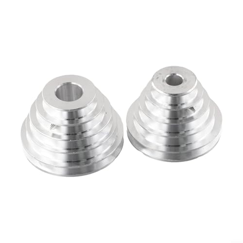 Pagoden-Riemenscheibe, Aluminium-Getrieberad, 14/22 mm, Pagoden-Riemenscheibe, Aluminium-Getrieberad, für Tischbohrer-Zubehör (2-teiliges Set)