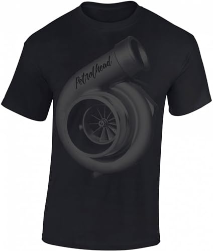 Auto Tuning T-Shirt für Herren: Turbolader - Motorsport Shirt Männer - Mechaniker & Autoliebhaber Geschenke (Schwarz M)