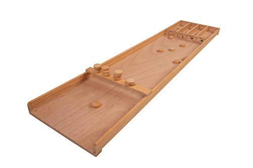 Longfield Games - 340650 - Sjoelbak Spiel Holzen Scheiben - Holland Billard Shuffleboard Holz - 120 cm