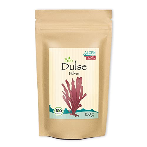 ALGENLADEN BIO Dulse Pulver - 100 g | aus dem Atlantik | Rotalgen für Smoothies | Rohkost | Vegan | Jod