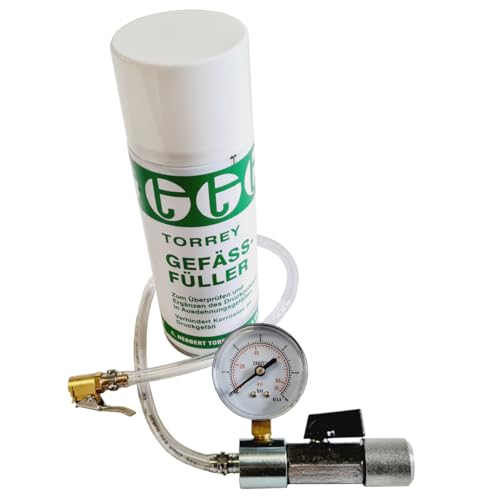 Set Adapter mit Absperrventil und Manometer 0-6 bar für Ausdehnungsgefäße inkl. Gefäßfüller 400 ml