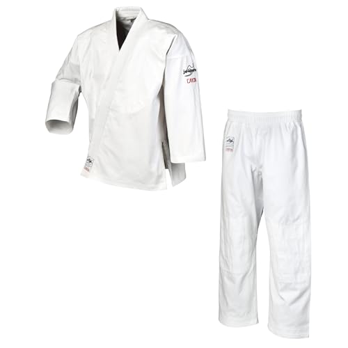 Ju-Sports Ju-Jutsu Anzug Cayon Weiß 170 I Moderner Jujutsu Anzug Kinder & Erwachsene I Kampfanzug fürs Training I Doppelt verstärkter Brust- & Schulterbereich I 100% Baumwolle