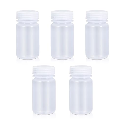 UMETASS pp Weitmundige Laborreagenzienflasche, chemischer Behälter in Laborqualität, versiegelte auslaufsichere durchsichtige Flasche, Pillenflasche, Wasserprobenflasche (Durchsichtig, 125ml)