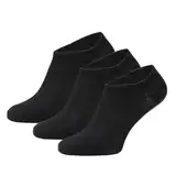 Biobaumwoll No Show Invisible Sneaker Socken Schwarz 36-40 9 Paar