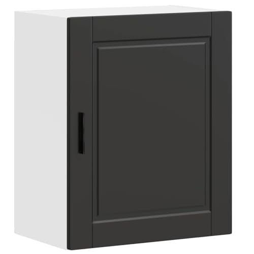 vidaXL Küchen-Hängeschrank Porto Schwarz Holzwerkstoff, Wandschrank Küche, Wandschrank, Oberschrank, Küchenschrank, Hängeschrank, Oberschrank Küche