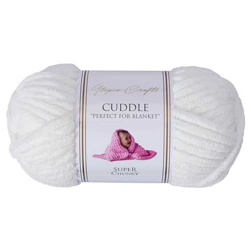 Utopia Crafts Cuddle Super Chunky Chenille Weiches Garn zum Stricken und Häkeln, 100g-60m (Ivory)