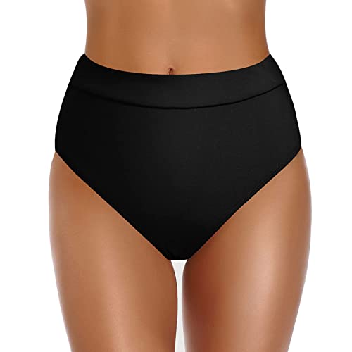 Achimlt Bikini Hose Damen Retro Ruched Bikinihose High Waist Badeanzug Mädchen Bikini Unterteil Damen Hoch Geschnittene Badehose Einfarbige Hoher Taille Strandhose Einfarbige Bikini Briefs