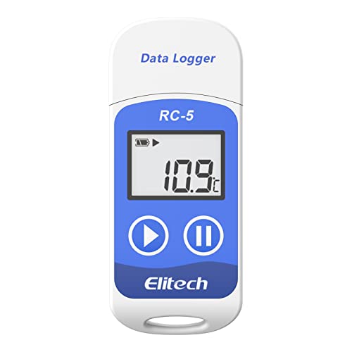 Elitech Mini USB Temperatur Datenlogger Temp Rekorder Interner Externer Sensor Hohe Genauigkeit Temperatur 32000 Punkte, Software für Mac und PC, wiederverwendbar RC-5