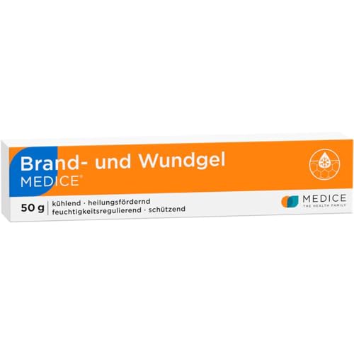 Brand und Wundgel Medice 50 g bei Verbrennungen, Sonnenbrand, Insektenstichen & Schürfwunden - für Kinder & Erwachsene - direkter Kühleffekt