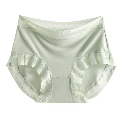 Damen Unterwäsche Weihnachten mittelhoher Taille, atmungsaktiv, Polylactid-Schritt, nahtlos, hautfarben Sexy Unterwäsche Rot (Light Green, M)