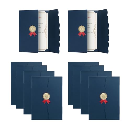 Zertifikat Mappe A4 Urkundenmappe mit 10er Hülle Urkunden Halter Schutzhülle Pappe Urkundenpapier Ordner Diplom Dokument Zeugniss Urkundenhülle Papier Zeugnissemappe für Certificate