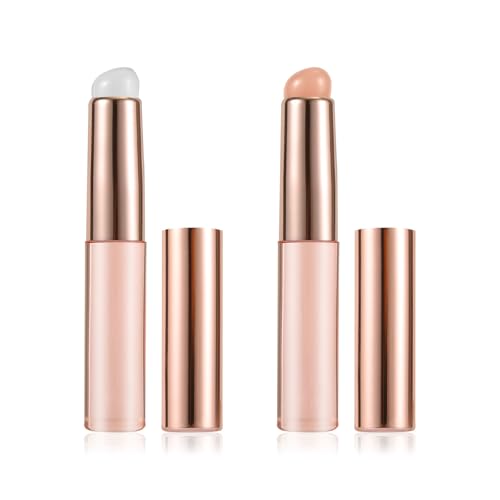 2 Stück Lippenpinsel aus Silikon, Lippenmasken Applikator Silikon-Lippenpinsel mit Kappe Multifunktional Make-up-Pinsel für Lippenstifte Lipgloss Lippenbalsam Concealer und Nagelkunst