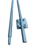 Tiefenerder Erder Erdung SET 3m 2x1500mm Ø16 feuerverzinkt Stahl S235JR Längenauswahl 1,5m 3m 4,5m 6m (SET 3,0m 2x1500mm)