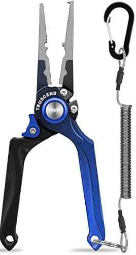 TRUSCEND Angelzange, Haken Lösezange, Hakenlöser Angelzubehör Multifunktionale Angeln Zangen Linie Cutter Angelschere, Aluminium/Edelstahl Angelzange Salzwasser, Angeln Geschenke für Männer