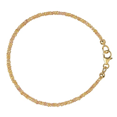 Saphir gelb-orange Armband Silber vergoldet