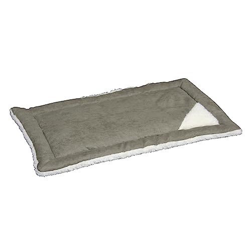 Kerbl Pet Pet Liegekissen Cleo, Wendekissen für Hunde und Katzen, Hunde-/Katzenbett mit Softplüsch und Velourstoff, Als Einlage für Transportboxen geeignet, 48x29x3 cm, Grau