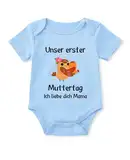 Glimnerize Strampler Baby Onesie Muttertagsgeschenke für MaMa Kurzarmbody Frühchen Kleidung 1. Muttertag Body Baby Erster Muttertag Blau A2 6-9 Monate