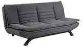 AC Design Furniture Jasper Bettcouch Dunkelgrau/Schwarz, Schlafsofa mit 3 Liegepositionen, Moderner 3-Sitzer Ohne Armlehne, Gepolstert mit Schwarzen Metallbeinen, L: 196 x H: 91 x T: 98 cm