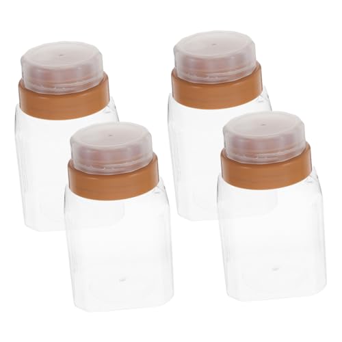 Teesea Wiederverwendbare Kunststoff-Honigflaschen mit Deckel, 500 g, transparente Gläser für Honig, Sirup und Saucen, 4 Stück