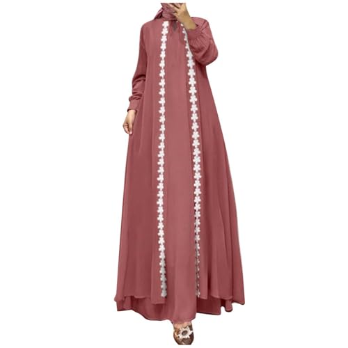Eauptffy Gebetskleidung für Frauen - Abaya Kleid Dubai Langes Muslim Kleidung Volle Abdeckung Gebetskleid Langärmelig Islamischer Roben Jilbab Dubai Salah Kaftan Ramadan Namaz Elbisesi