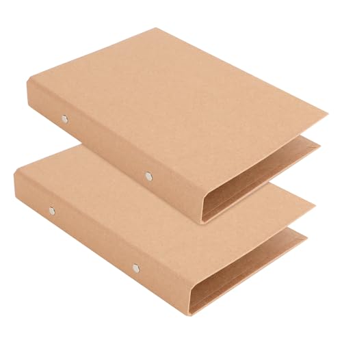 2 Stück A5 Ringbuch Nachfüllbar Kraftpapier, Ringordner Mit 2 Ringen, Zum Hinzufügen Broschüren-Cover Papiere Lose Blätter für Schule & Büro