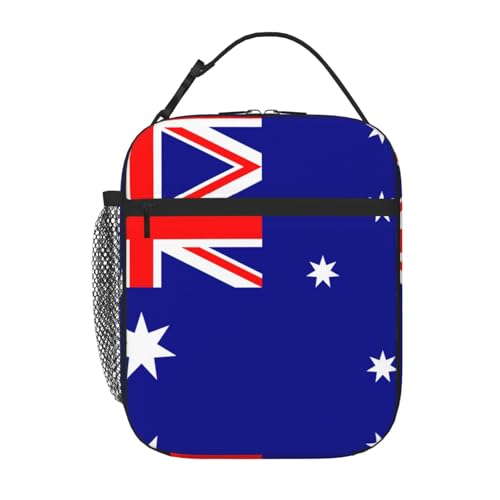 YYHHAOFA Tragbare isolierte Lunchtasche, Motiv: australische Flagge, wiederverwendbar, langlebig für Damen und Herren