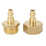 Ldafava 2-teiliger Luftkompressor-Adapter, 1/4-Zoll-Adapter auf Gartenschlauch, 3/4-Zoll-Gewindeadapter für Wohnmobil, Wohnmobil, Boot, Wohnwagen. Langlebiges Metall-Fitting.