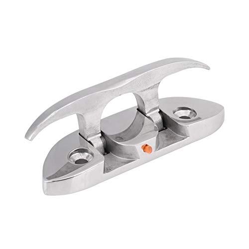 KSTE Bootsklampe, Edelstahl Augplatte, Dock Folding Cleat Bootsklampe, Edelstahl Bootsliegeplatz Dock Cleat, Edelstahl w/Befestigungselemente zum Festmachen Marine Boat Yacht
