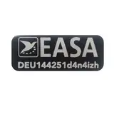 Roboterwerk - Drohnen-Plakette/Drohnen Kennzeichen 20x8 mm für DJI NEO und andere Modelle | Schwarz oder Silber | EASA konformes Aluminium-Schild