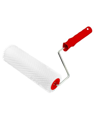 QWORK® Stachelwalze 23 cm, Stachellänge 15 mm, Entlüftungsroller zur Entlüftung von Bodenbeschichtungen