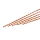 QUARKZMAN 5er-Pack Reiner Kupfer Rundstab 1mm/0,04 Zoll Durchmesser 250mm/10 Zoll Länge Massiver Kupferstab Drehbankstange für DIY Metallhandwerk Metallbearbeitung Hobbys