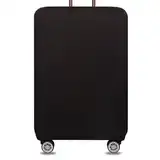 YianBestja Elastisch und Einfarbig Kofferhülle Koffer Abdeckung Schutzhülle Kofferschutzhülle Kofferbezug Luggage Gepäck Cover mit Band und Klettverschluss (Schwarz, S (18-21 Zoll))