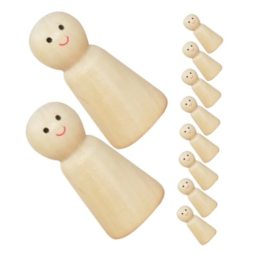VILLFUL 10 Stück Teiliges Unvollendete Holzfiguren zum Bemalen für Diy Projekte Holzpuppen für Basteln und Dekoration für Geburtstagsfeiern und Kunstveranstaltungen