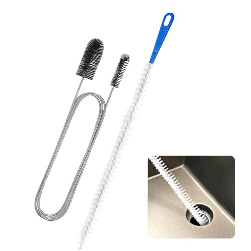 Abflussreiniger Spirale, 2 Stück Spirale Abfluss Rohrreinigung, Doppelkopf-Rohrreinigungsbürste Abfluss Bürste für Küche und Dusche, Spiralförmige Rohrreini