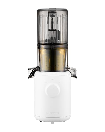 Hurom Slow Juicer | Entsafter Gemüse und Obst | H310 | Leicht zu Reinigen & Leiser Motor Elektrischer Entsafter mit Siebfilter | 150 Watt | BPA Frei | Schlankes Design | 220ml, Weiß