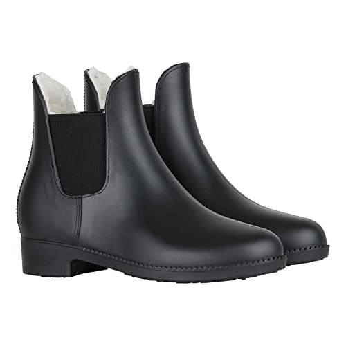 HORZE Kinder Winterreitstieflette Bonn, Thermo Reitstieflette Mädchen, wasserdichte Gummi Stallschuhe Thermo, Schwarz, 35