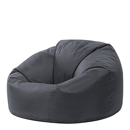 Bean Bag Bazaar Klassischer Sitzsack, Anthrazitgrau, Sitzsack für Erwachsene Groß, Sitzsack mit Füllung, Indoor Outdoor Sitzkissen Wasserabweisend