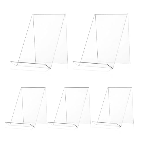 5er Set buchstütze transparent aus Acryl, bücher halter, 13 x 11,5 x 10 cm, Einfach und schön, verschleißfest und leicht zu reinigen - Ideal für Bücher, Magazine und als Display Ständer