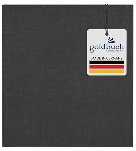 goldbuch 31 660 Fotoalbum Summertime Anthrazit, Fotobuch 30 x 31 x 6 cm, Foto Album 100 weiße Seiten, Bilderalbum Einband Leinen, Photoalbum buchgebunden, Photo Buch Schwarz-Grau