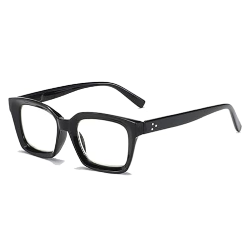 Hubeye Anti-Blaulicht Brillen für Damen Herren Modisch Schwarz Quadratische Rahmen Brille mit Brillenholster