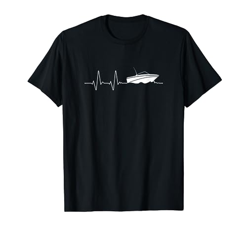 Boot EKG Motorboot Herzschlag Heartbeat Geschenk T-Shirt