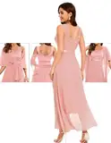 Berylove Abendkleider Elegant Für Hochzeit Ball Kleider Konfirmation Kleid Abschlussballkleid Spitzenkleider Sommerkleider Maxikleid BLP7079 Blush XL